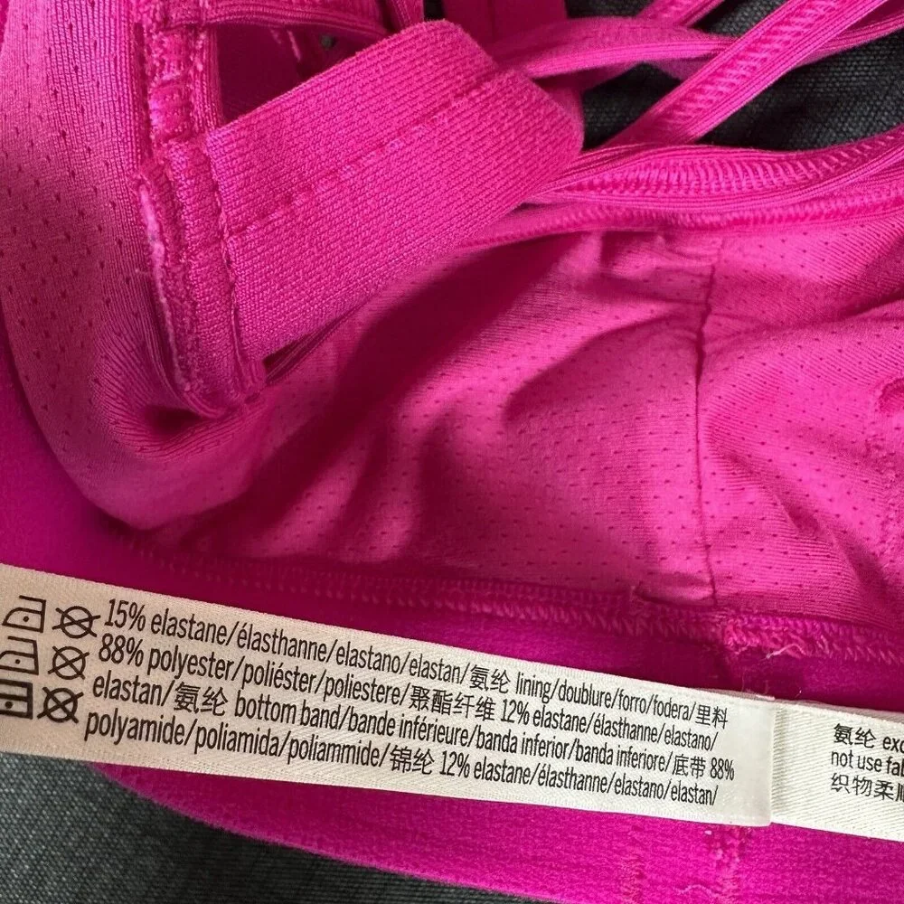 Victoria Sport Large Sports Bra Womens Pink Criss Cross Straps‎ Stretch Scoop